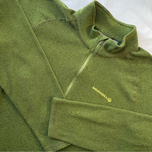 Merrell Men’s Quarter-Zip Pullover Olive Green Hiking Outdoor Sweater Size Small - Picture 1 of 7